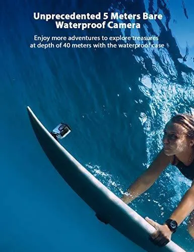Victure 4K 60FPS AC940 Action Camera 8M Bare Machine Waterproof 20MP Sports Camera with Touch Screen Vlog Camera EIS Remote Control 131 Feet Underwater Camcorder with 1350mAh Batteries and Accessories