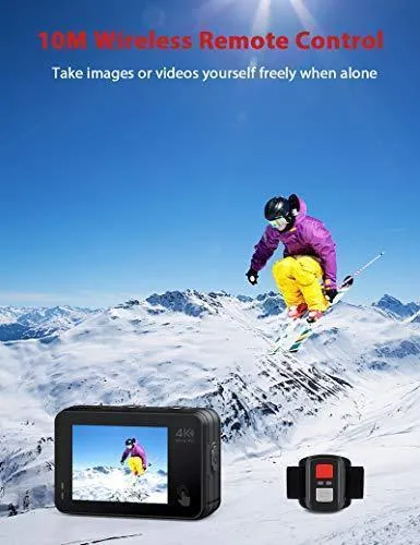 Victure 4K 60FPS AC940 Action Camera 8M Bare Machine Waterproof 20MP Sports Camera with Touch Screen Vlog Camera EIS Remote Control 131 Feet Underwater Camcorder with 1350mAh Batteries and Accessories