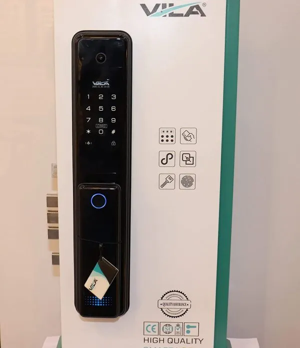 VILA Smart Lock,With WiFi, Display screen,Keypad Digital,Biometric Fingerprint,IC Card,Mechanical key Unlock for Apartment Hotel Home Use. COLOR: (BLACK)