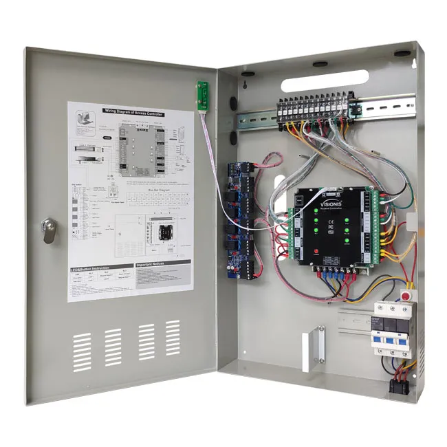 VIS-AXESS-2DLX (Version 2.0) – Two Doors   Network Access Control Panel   Controller Board With Cabinet   TCP IP   Wiegand   Desktop Software   20,000 Users 70,000 Records   Fire Alarm Extension Board