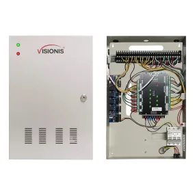 VIS-AXESS-4DLX (Version 2.0) – Four Door   Network Access Control Panel   Controller Board With Cabinet   TCP IP   Wiegand   Desktop Software   20,000 Users 70,000 Records   Fire Alarm Extension Board