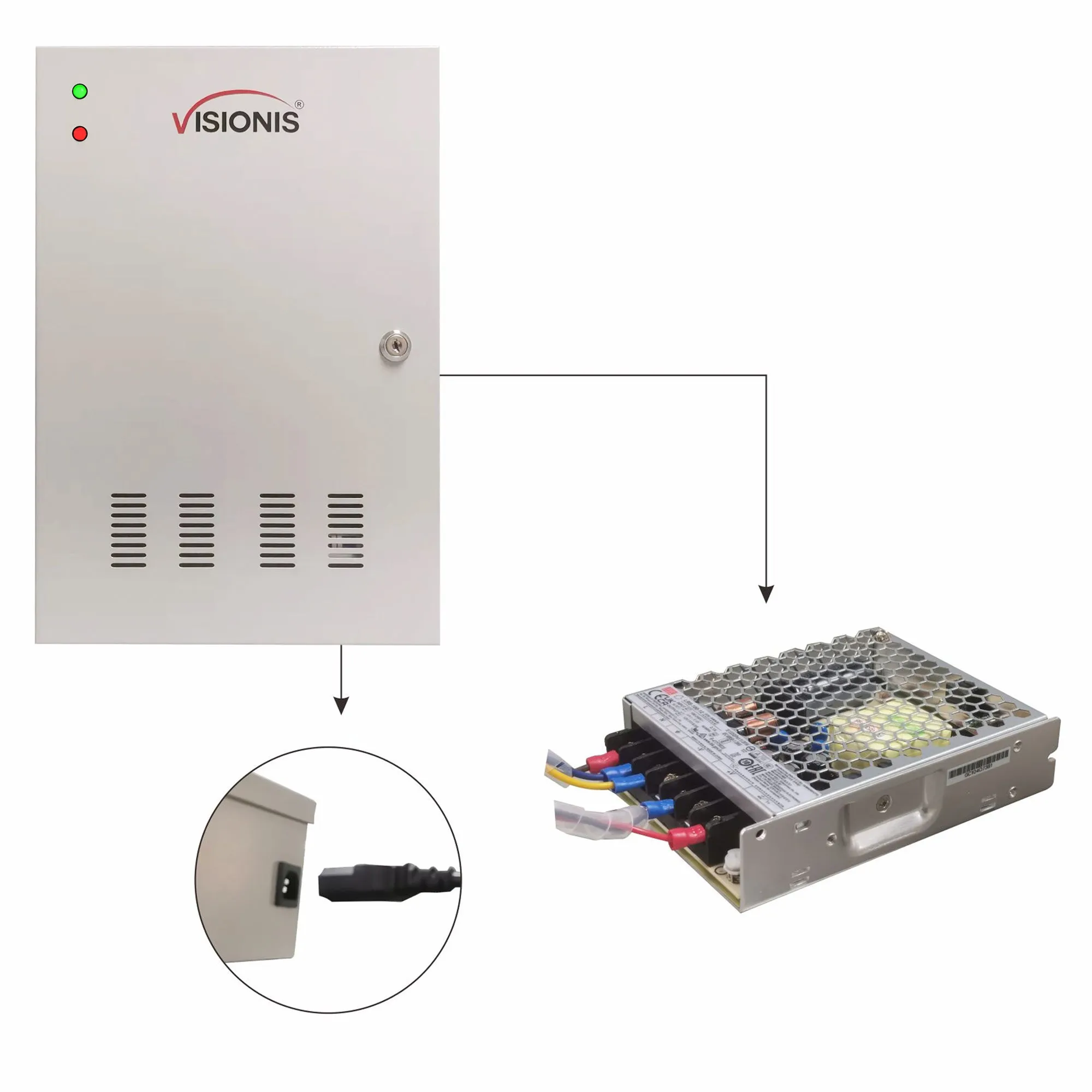 VIS-AXESS-4DLX (Version 2.0) – Four Door   Network Access Control Panel   Controller Board With Cabinet   TCP IP   Wiegand   Desktop Software   20,000 Users 70,000 Records   Fire Alarm Extension Board