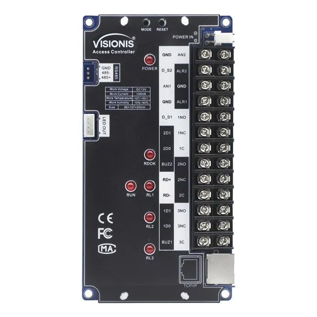 Visionis VIS-AXESS-1D-ETL-PCB (Version 2) – One Door Network Access Control PCB   Controller Board   TCP IP   Wiegand With Desktop Software   20,000/70,000 User Record