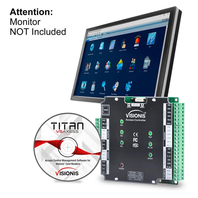 Visionis VIS-AXESS-2D-ETL-PCB (Version 2.0) - Two Doors   Network Access Control PCB   Controller Board   TCP IP   Wiegand With Desktop Software   20,000/70,000 User Record
