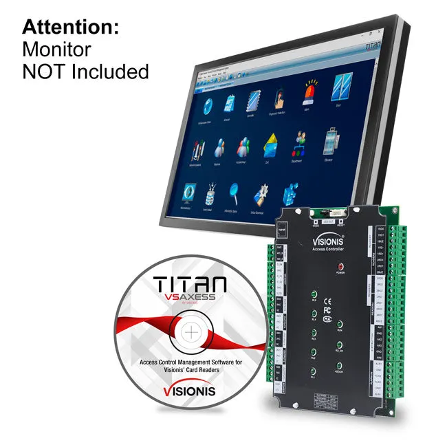 Visionis VIS-AXESS-4D-ETL-PCB (Version 2.0) - Four Doors   Network Access Control PCB   Controller Board   TCP IP   Wiegand With Desktop Software   20,000/70,000 User Record