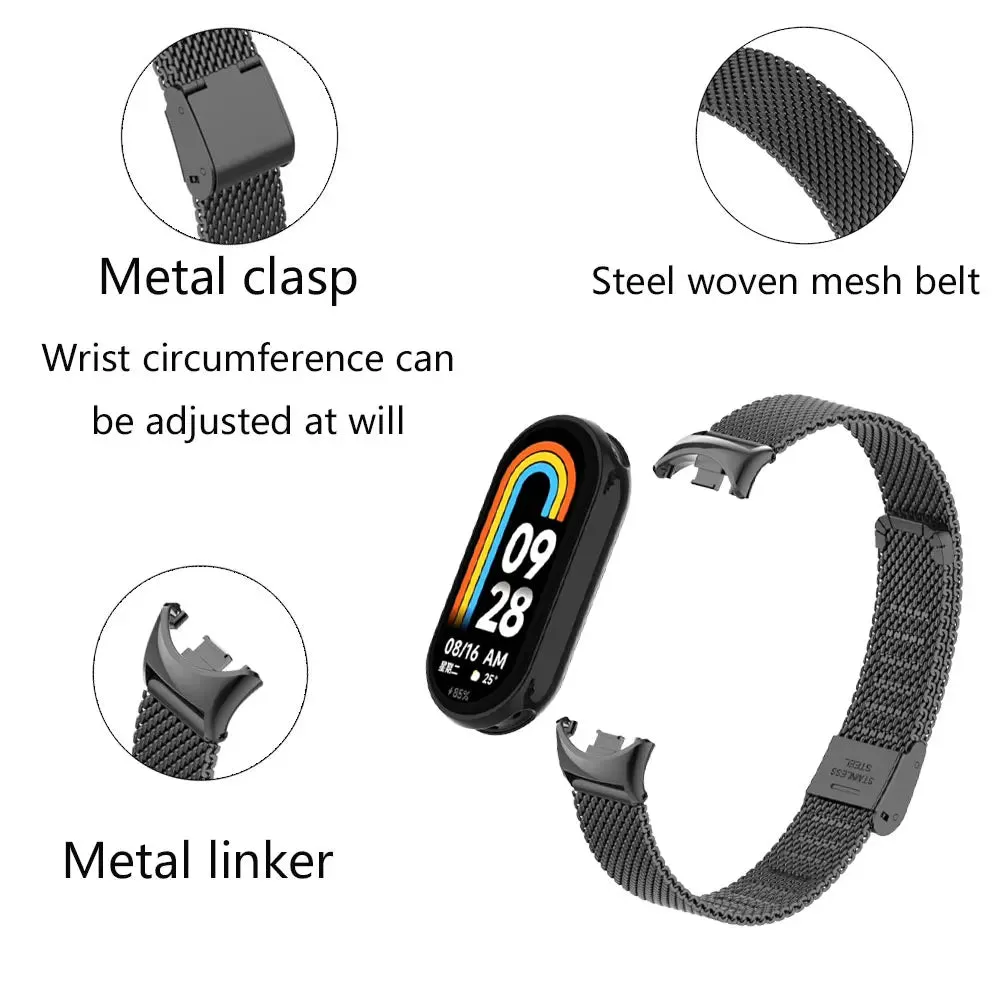 Xiaomi Mi Band 8 Milanese Strap with Adjustable Buckle  | Rose Pink