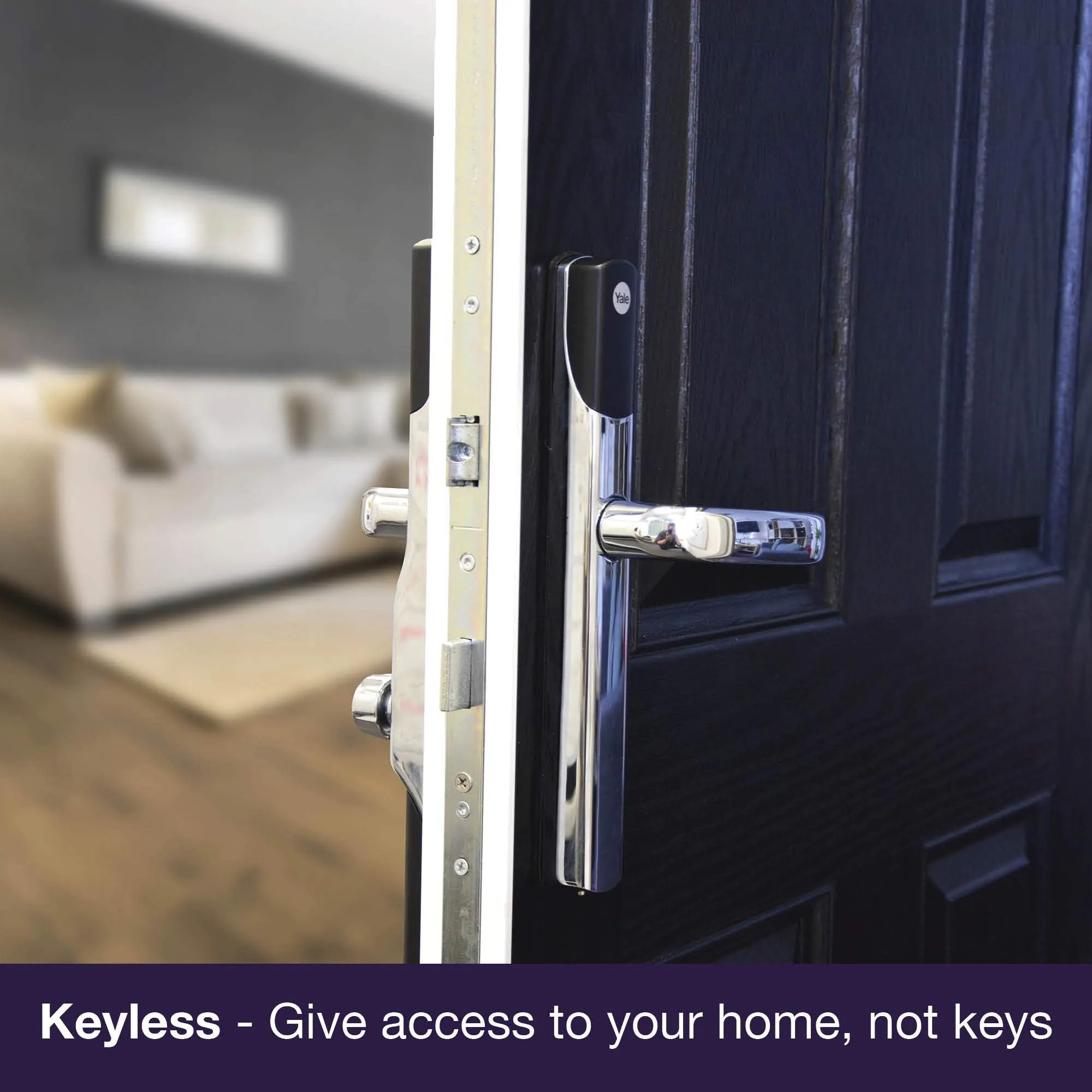 Yale SD-L1000-CH Conexis L1 Smart Lock PVCu and Composite Doors, British Standard Approved, iOS and Android Compatible, Polished Chrome