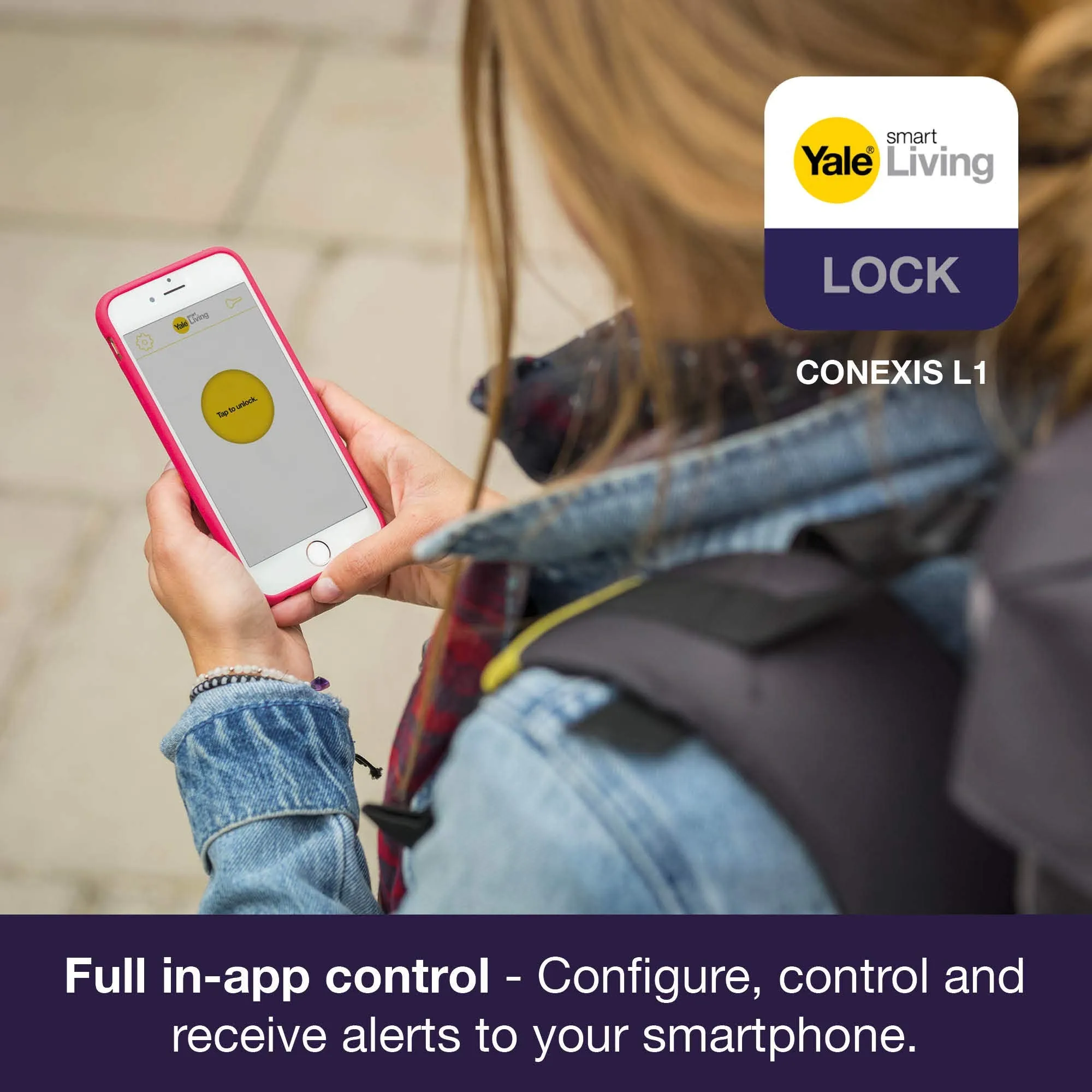 Yale SD-L1000-CH Conexis L1 Smart Lock PVCu and Composite Doors, British Standard Approved, iOS and Android Compatible, Polished Chrome
